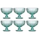 image 1 of Set of 6 Vintage Turquoise Blue Glass Trifle Bowl and Dessert Bowls Wedding Decorations Ideas 300ml | Blue | Turquoise Blue | Medium | 6