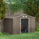 image 2 of Outsunny 9 x 6ft Metal Garden Shed, Outdoor Storage Tool House with Ventilation Slots, Foundation Kit and Lockable Double Doors, Light Brown