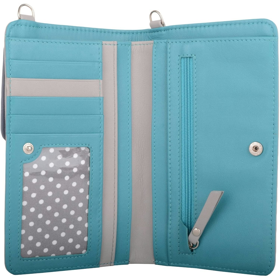 image 1 of Lightweight Genuine Leather Travel Phone Cross Body Shoulder Bag Grey | Grey