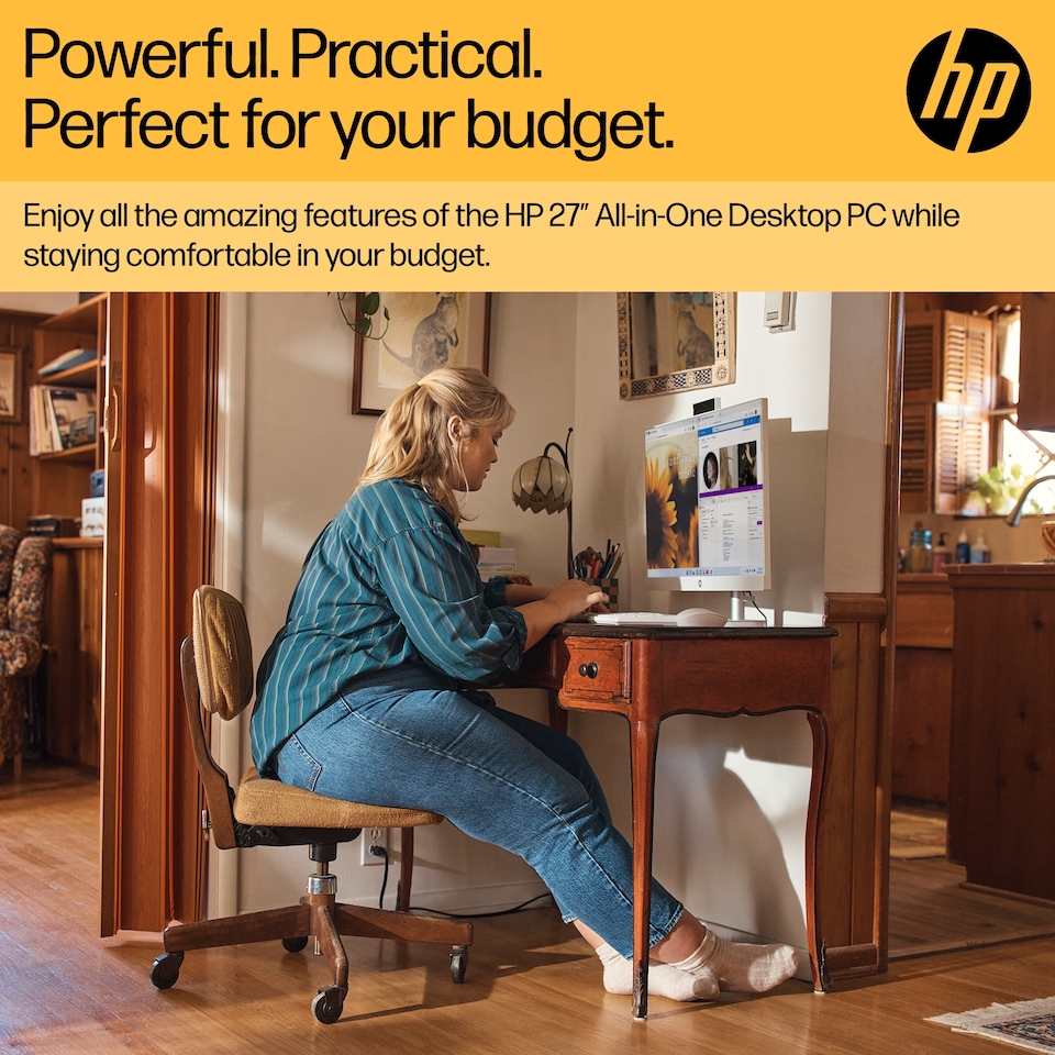 image 1 of HP 27-cr0017na AMD Ryzen 3 7320U 8GB RAM 512GB SSD 27" Full HD Win 11 H AIO PC
