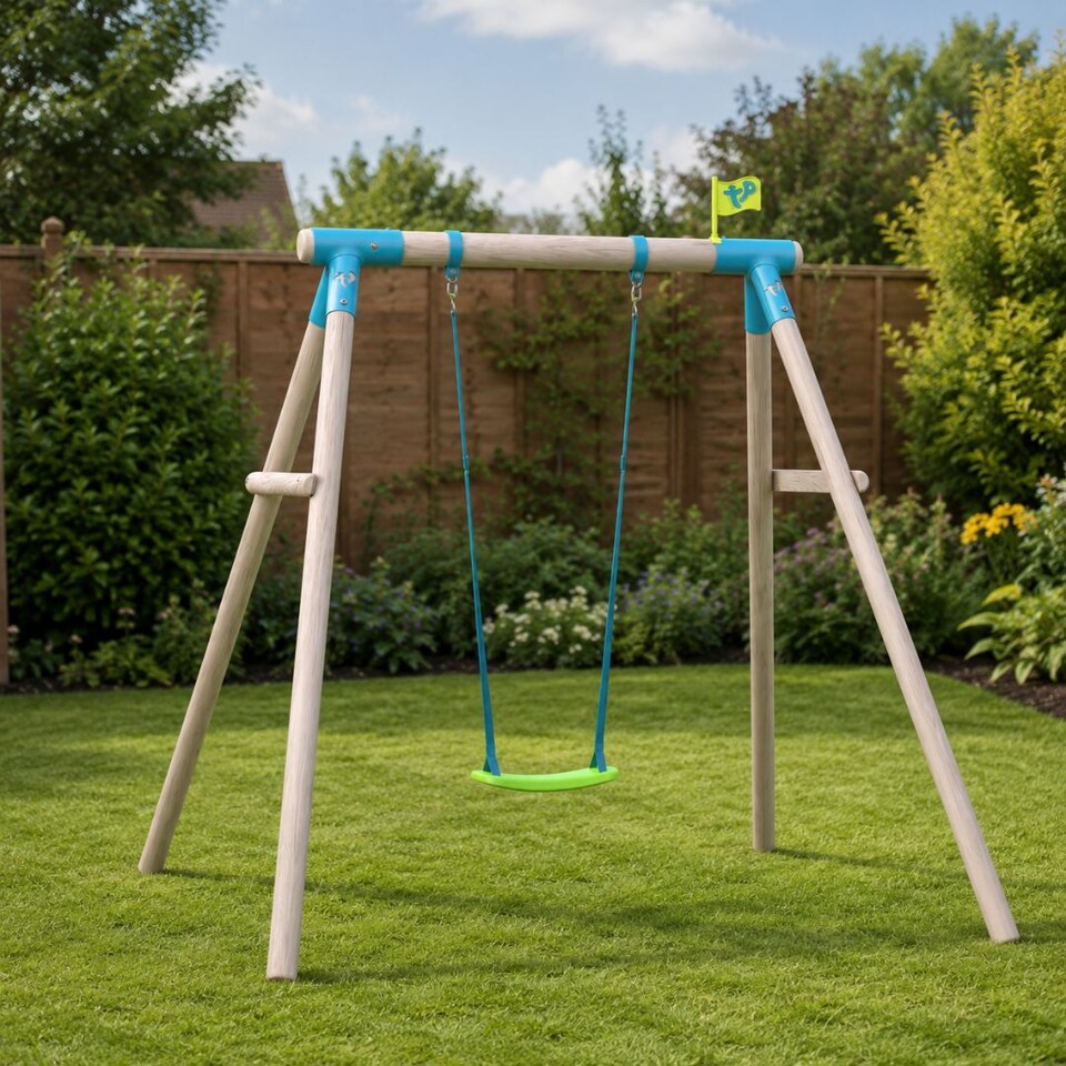 image 1 of TP Sherwood Single Wooden Swing Set - PEFC certified