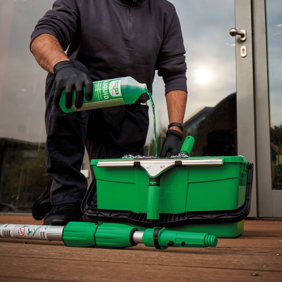 image 1 of Bucket Window & Car Cleaner 12Ltr MultiUse With Inbuilt Storage Shelves for Window Squeegees & Glass Washers Bucket by UNGER