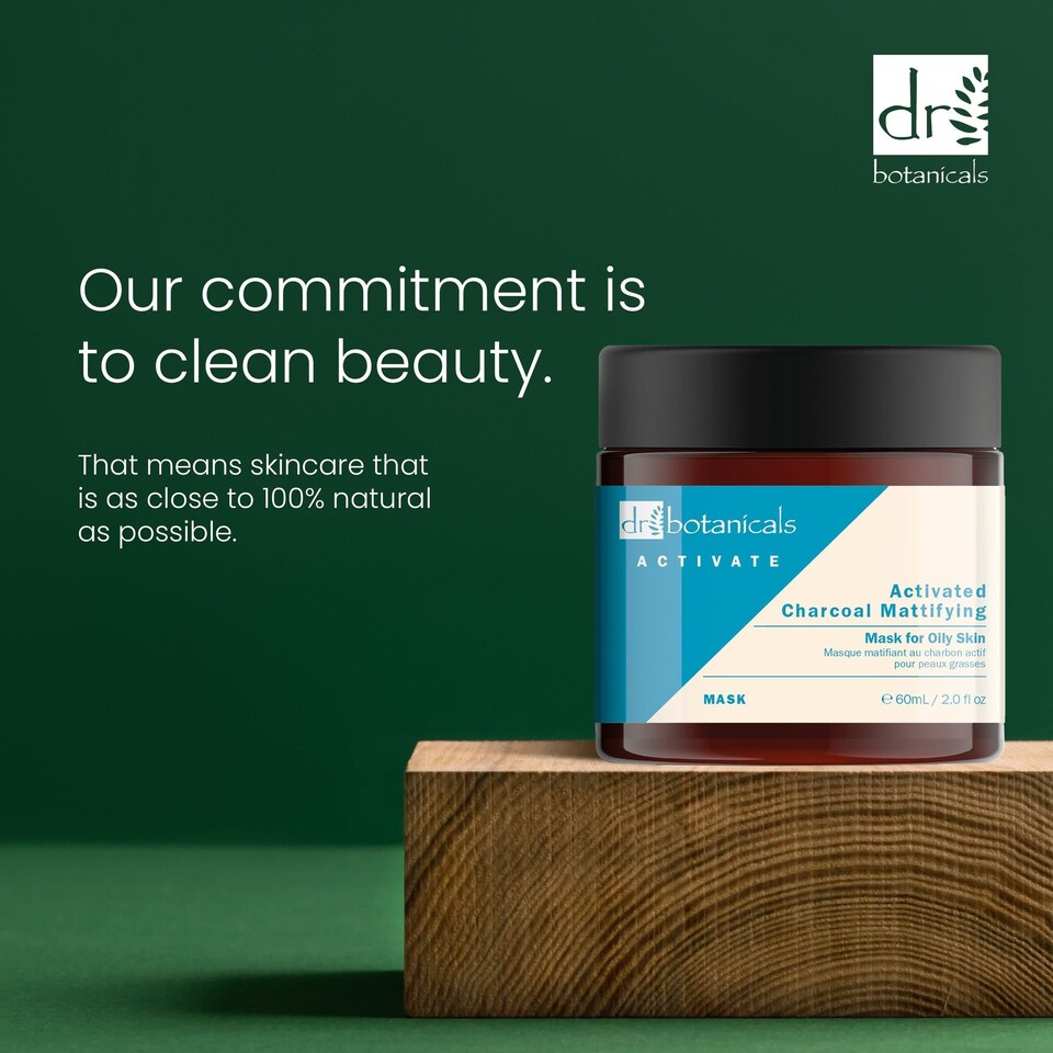 image 1 of Dr Botanicals Activate Charcoal Mattifying Mask for Oily Skin 60ml x 2 Duo Set