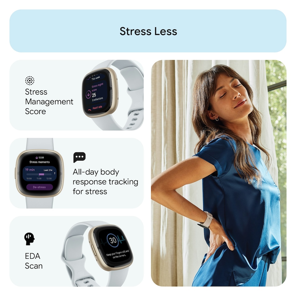 image 1 of Fitbit Sense 2 - Blue Mist / Soft Gold