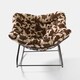image 3 of OHS Printed Fleece Rocking Chair Upholstered Metal Frame Cushioned