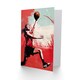 image 2 of Sport Basketball Women Player Jump Bold Red Birthday Card