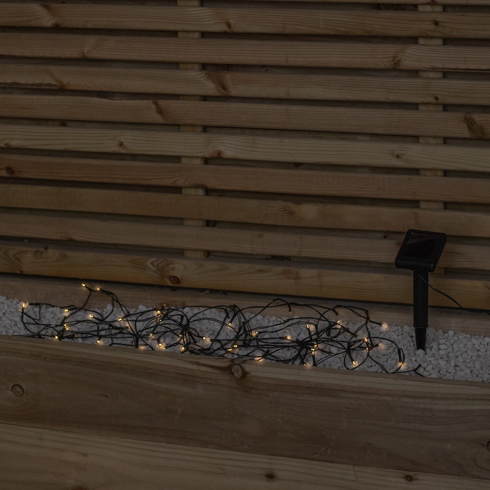 image 1 of 10m Solar Powered Outdoor Garden String Lights with 100 Warm White LEDs