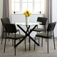 image 9 of Sheldon Round Glass Dining Set with 4 Chairs Grey | Grey Boucle