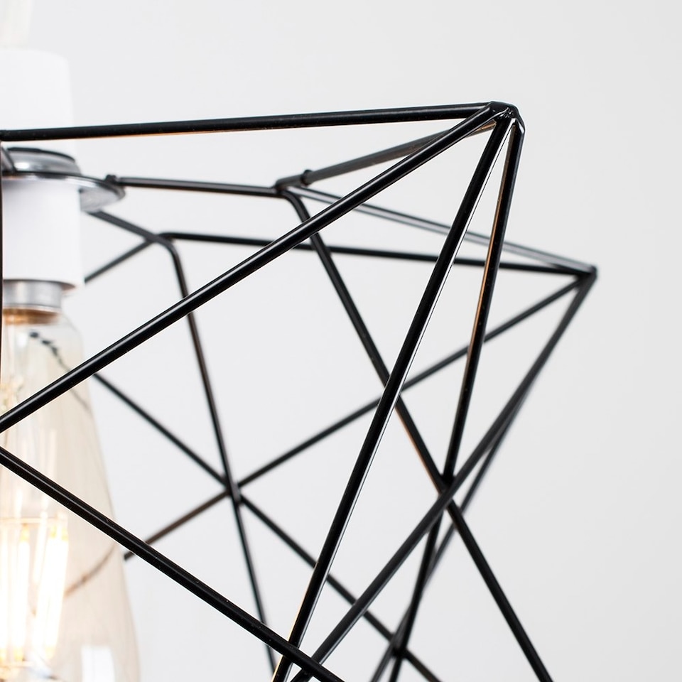 image 1 of ValueLights Retro Matt Black Geometric Star Design Ceiling Pendant Light Shade