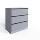 image 7 of FWStyle Lania Ripple Ridged 3 Drawer Chest Of Drawers Matt Grey