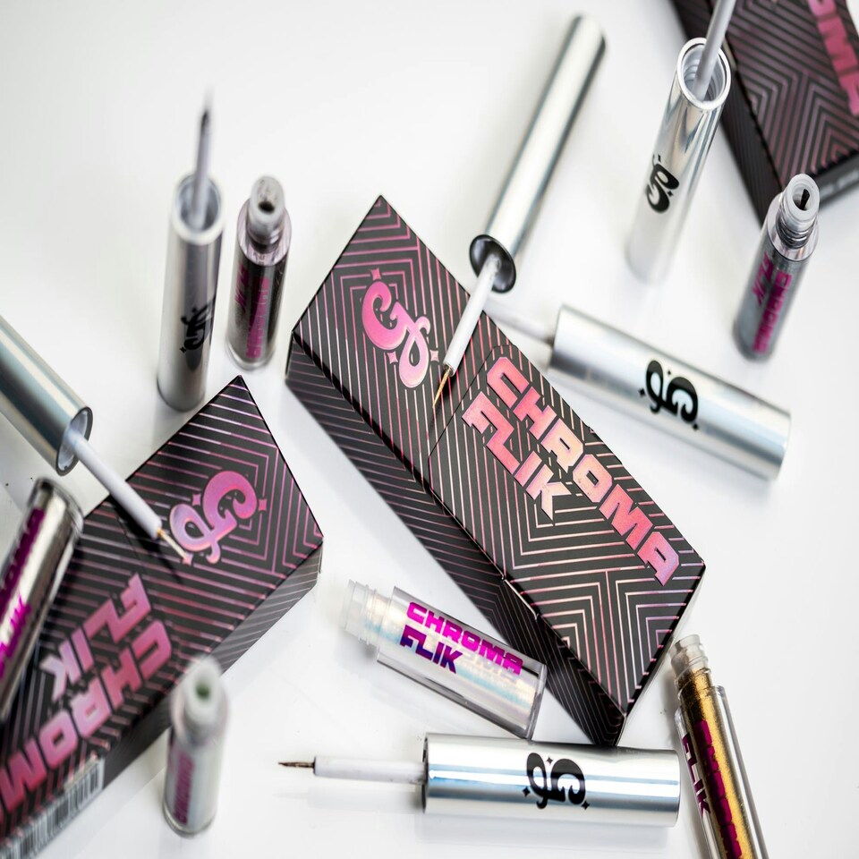 image 1 of Silver Fox Chroma Flik - Liquid Liner - Glisten Cosmetics Silver
