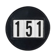 Hy Leather Circular Horse Dressage Number Holder - Black - One Size | Black
