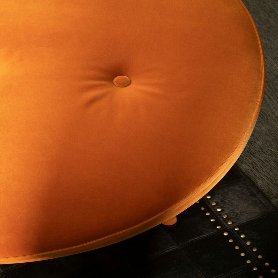 image 1 of Interiors by Premier Orange Velvet Footstool