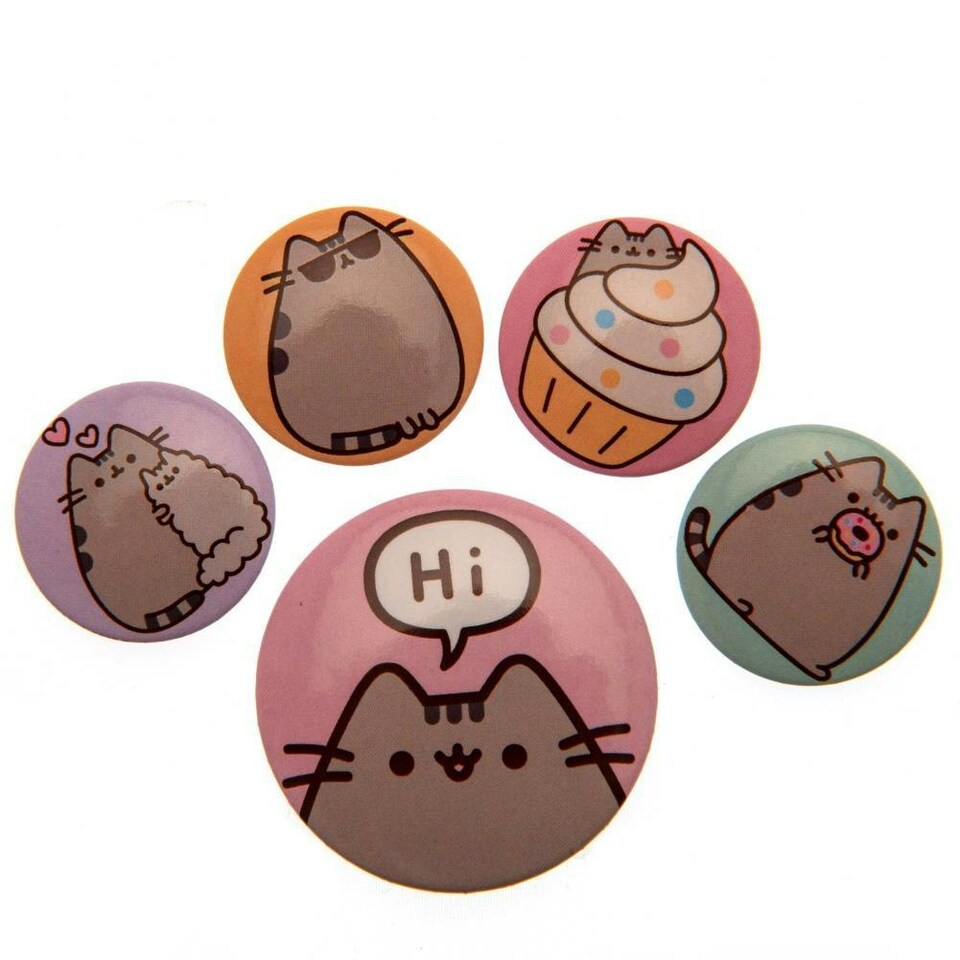 image 1 of Pusheen Button Badge Set - Multi-color - One Size