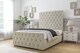 image 2 of Sloomy Watson Cream Plush Bed Frame With Mattress With 50" Upholstered Headboard 6' Super King