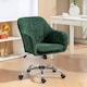image 2 of HOMCOM Modern Velvet Office Desk Chair for Bedroom, Living Room, Dark Green | Green