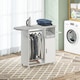 image 8 of HOMCOM Rolling Ironing Board Cabinet, Foldable Ironing Station with Storage