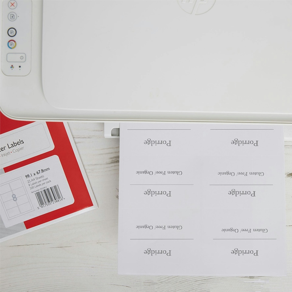 image 1 of Blick 8 Per Sheet 25 Sheets, 99.1mm x 67.8mm, Rectangular, White, 200 Labels