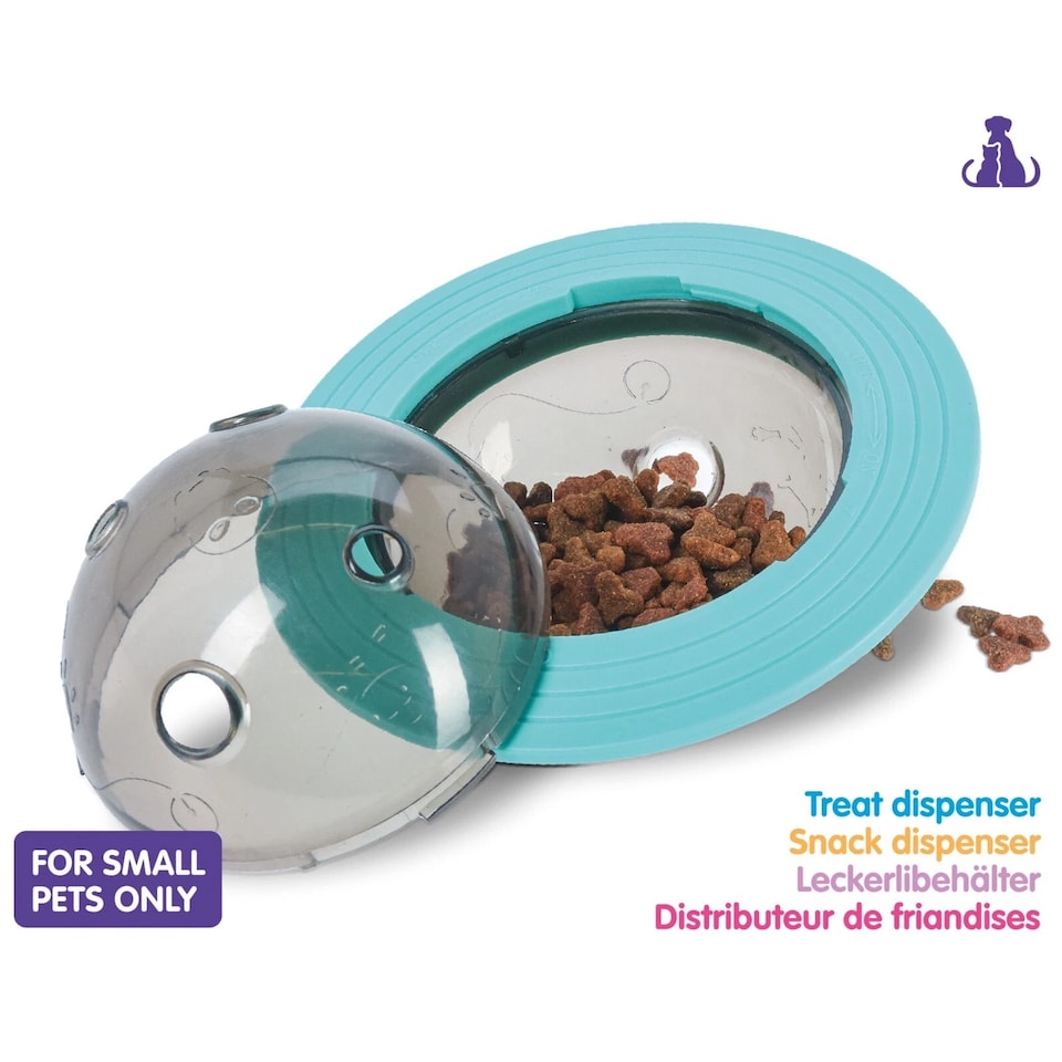 image 1 of Small Pets Cat Treat Dispensing Tumbler Ball Interactive Slow Feeder Play Toy