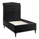 image 5 of 3ft Single Fabric upholstered, Black,buttoned back,curved bed frame,bedstead