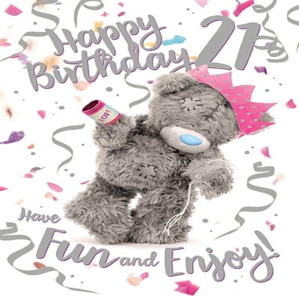 image 1 of 21 3D Holographic Hologram Bear Teddy Birthday Card