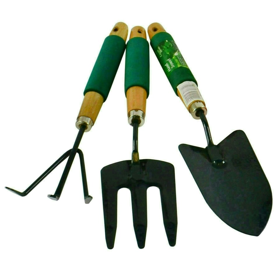 image 1 of Garden Gardening Hand Rake / Spade / Shovel / Fork 3pc Set Digging Cleaning