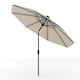 image 2 of COSTWAY 290 cm Solar Patio Parasol Umbrella 96 LED Lights Beige Cream