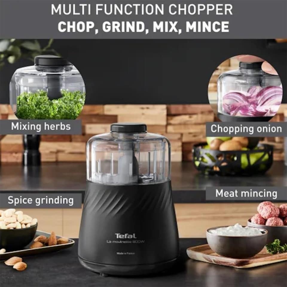 image 1 of Tefal Eco Respect Moulinette MB710840 Mini Chopper 800W 0.5L Black | Black | 47.99 | 237 x 170 x 170 mm (H x W x D)