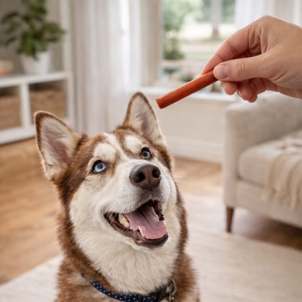image 1 of Pack of Meat Stick Dog Treats Chicken Duck Beef Lamb Puppy Pet Dental Chew Snack