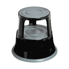 Interiors by Premier 2-Tier Black Step Stool, Dual-Level Design With Anti-Slip Treads And Sturdy Frame, Compact, Foldable