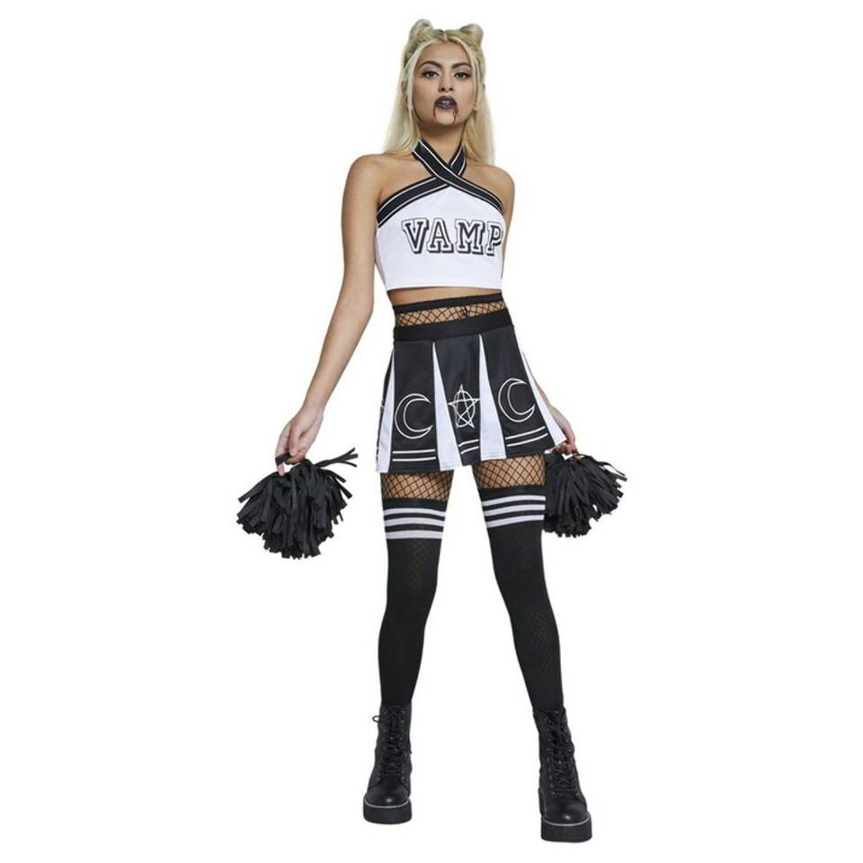 image 1 of Fever Womens/Ladies Vampire Cheerleader Costume Set - Black/White - M
