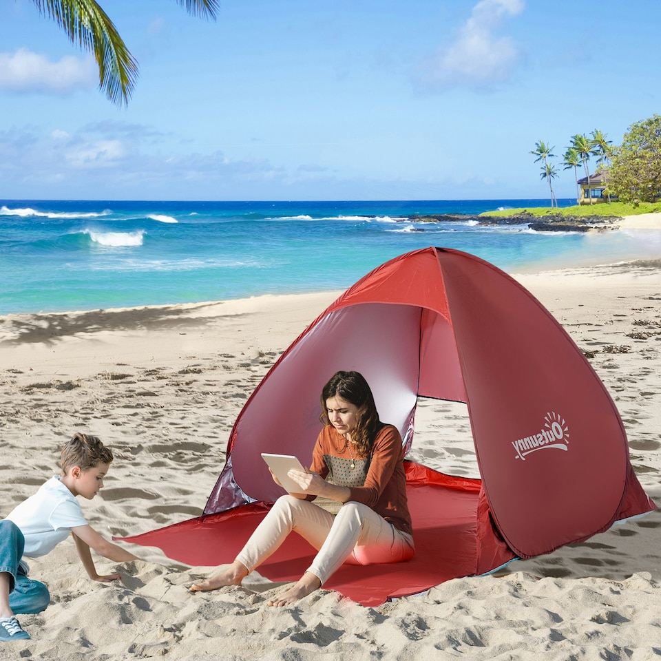 image 1 of Outsunny 2-3 Person Pop up Tent Instant Camping Tent Sun Shade Shelter