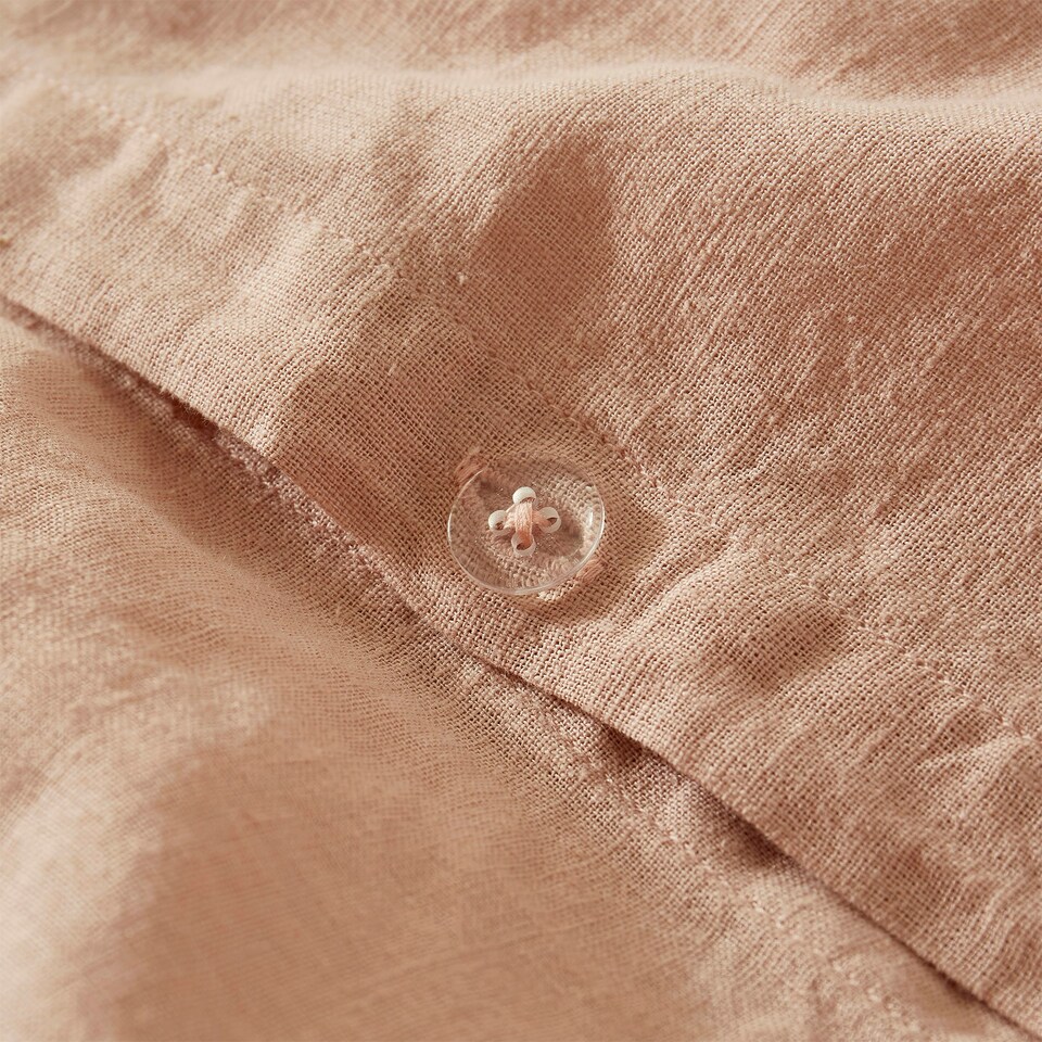 image 1 of Touch Of Linen - Seashell Pink - Duvet Cover Set (Includes 2 Pillowcases - 1 For Single) Pink | Seashell Pink | Double