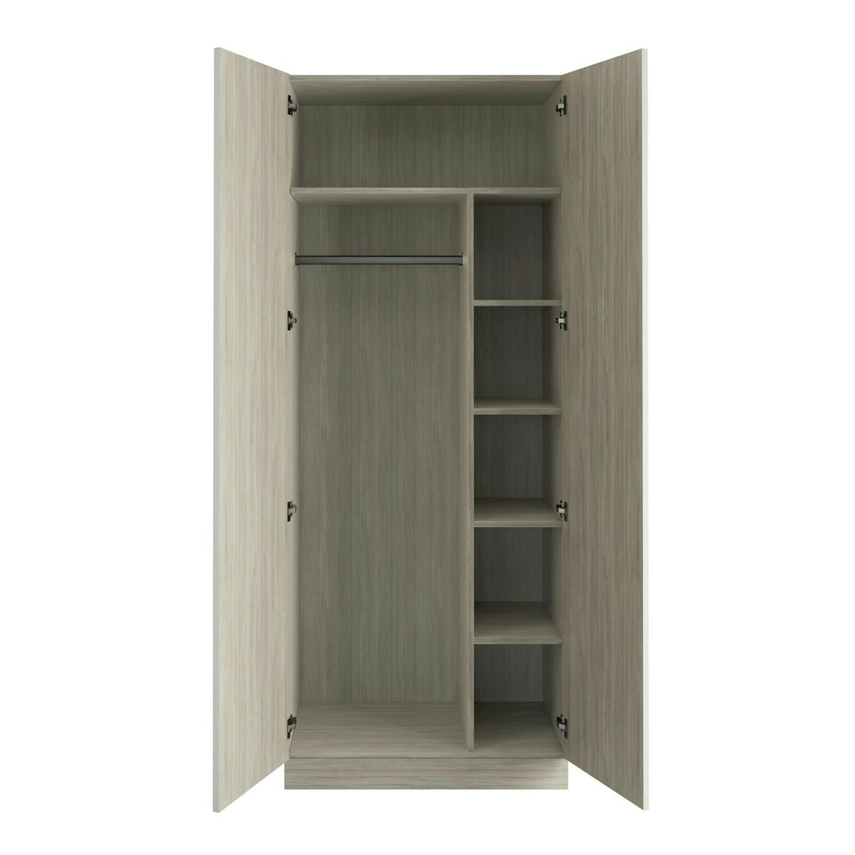 image 1 of Shaker Taupe Grey Double Wardrobe with Single Rail & Shelves Grey