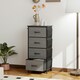 image 2 of HOMCOM Fabric Chest of Drawers, 4 Drawer Dresser for Bedroom, Charcoal Grey Grey | Black