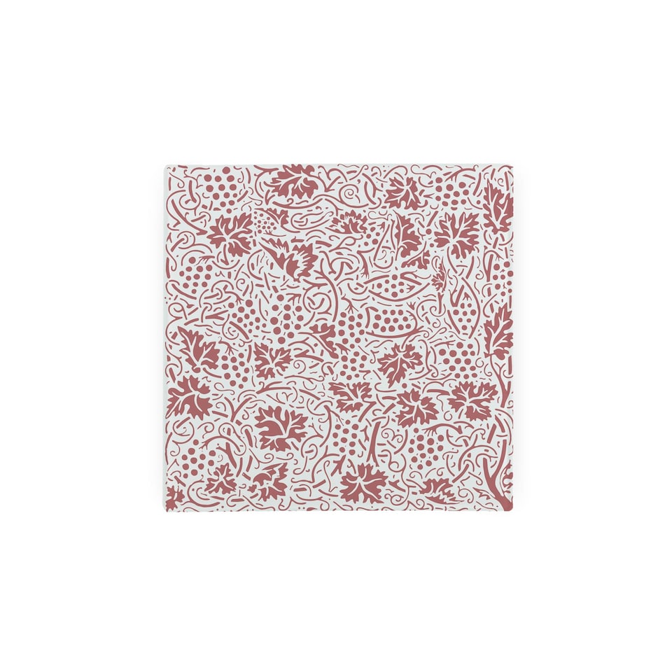 image 1 of Red Oak Leaves & Berries Glass Hot Pot Stand - Heat Resistant Non-Slip Trivet
