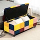 image 8 of HOMCOM Storage Ottoman, Storage Bench with Wood Legs, Footstool, Footrest with Velvet Surface for Bedroom, Hallway, Living Room, 114 x 47 x 47 cm, Multicoloured