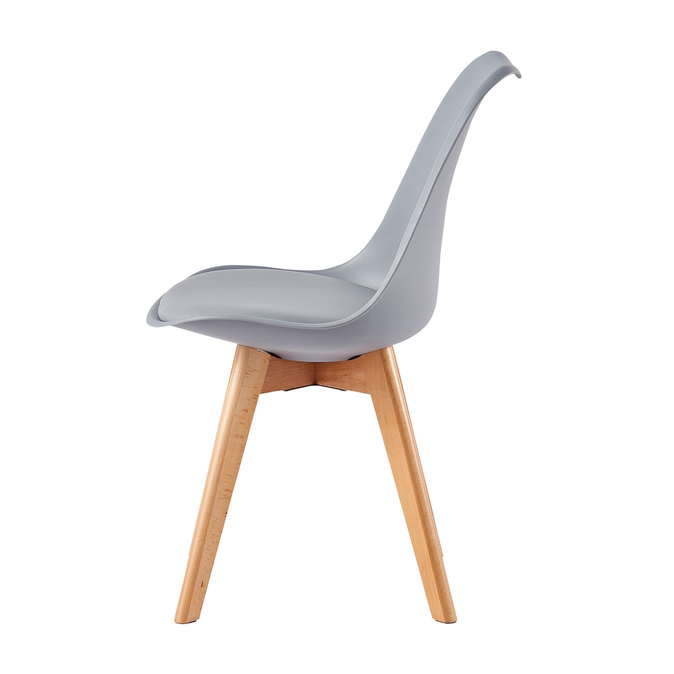 image 1 of MCC Direct Single Plastic Dining Chair with Solid Wooden Legs Kitchen Chair Eva