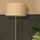 image 2 of ValueLights Tavel Brushed Gold Metal Floor Lamp with Table | Gold
