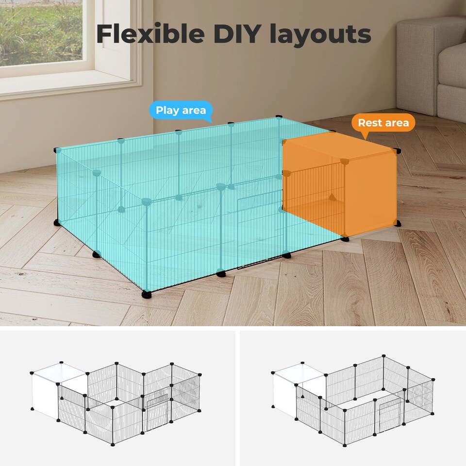 image 1 of Skylos Pet Pen 14 Panel Puppy Rabbit Kitten Playpen Indoor Enclosure Run Cage