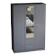 image 1 of Vida Designs Riano 3 Door 2 Drawer Mirrored Wardrobe With Shelf & Clothes Rail, Grey