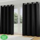 image 1 of Supersoft Black Curtains 66 x 90 inch (168 x 229 cm) Room Darkening Eyelet Thermal Noise Reducing Curtains for Bedroom and Living Room