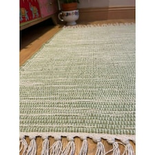 Hush Hand Loomed Soft Rug in Muted Colours - Cotton - L120 x W180 cm - Pale Green