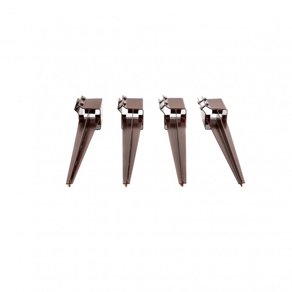 image 1 of 4x Heavy Duty Drive Down Fence Post Anchor Spike Grip Holder - 75 x 750mm | Brown | 4