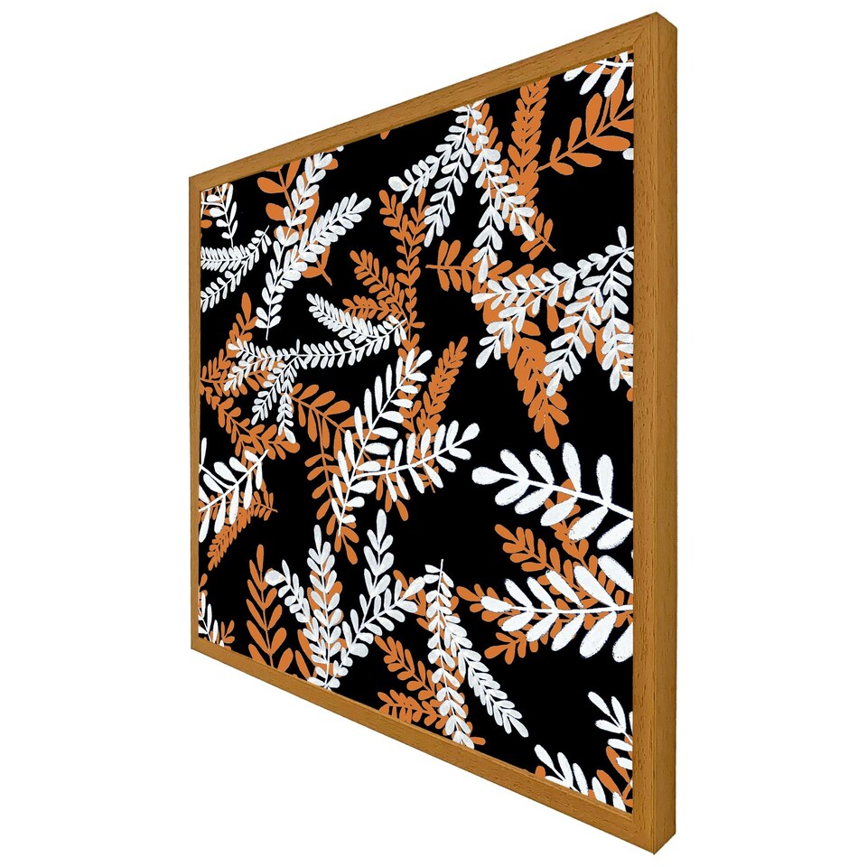 image 1 of White & orange olive leaves (Picture Frame) White | XS