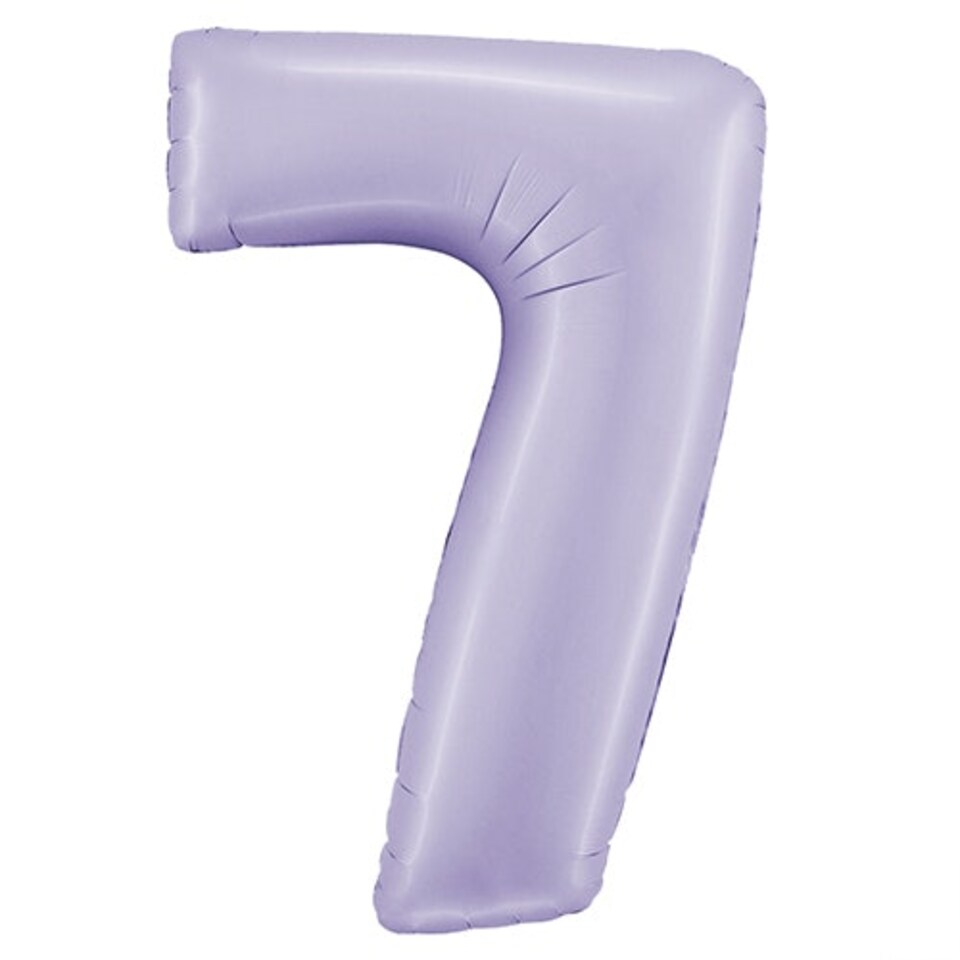 image 1 of Satin Lilac Number 7 Giant Foil Helium Balloon 102cm / 40 in