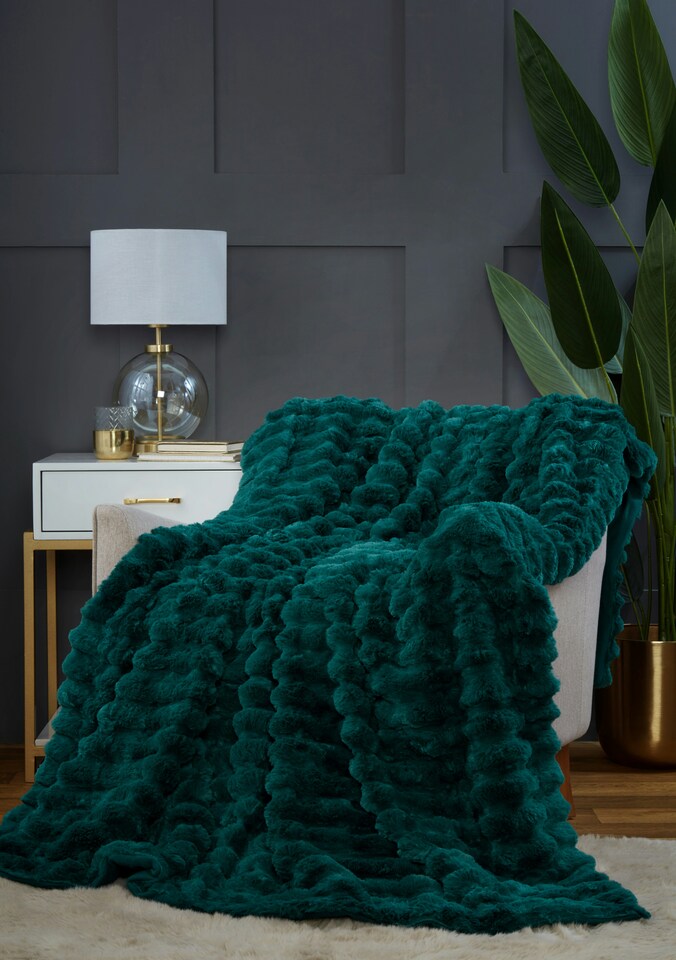 image 1 of Rabbit Faux Fur Blanket/Throw
