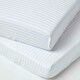 image 1 of Homescapes White Cotton Stripe Cot Bed Fitted Sheets 330 Thread Count, 2 Pack | White | One Size