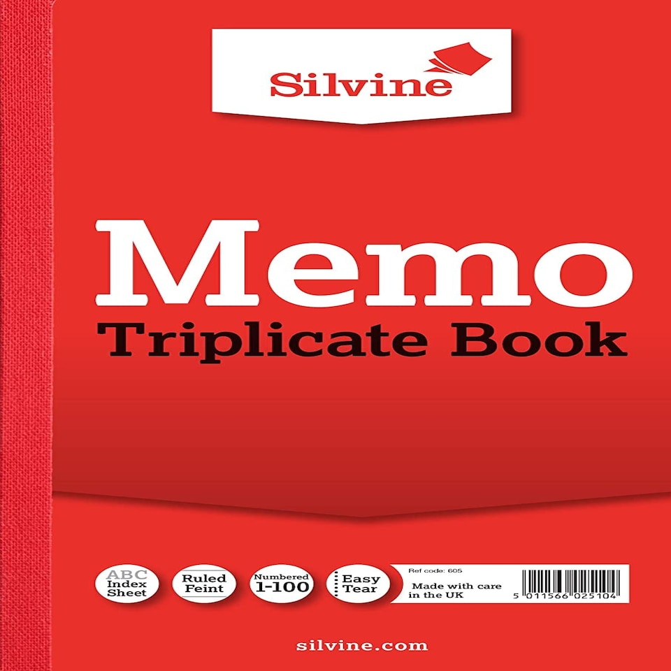 image 1 of Triplicate Memo Book 8.25"x5" (210 x 127mm)