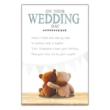 On Your Wedding Day Card, Cute Nice Words On Your Wedding Day Hand in Hand and Side by Side� Greeting Card,